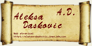 Aleksa Dašković vizit kartica